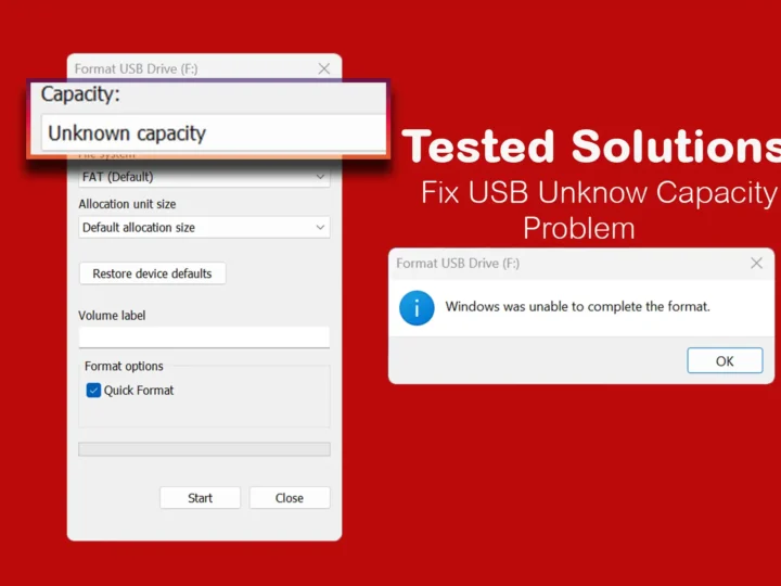 How To Fix USB Flash Drive Unknow Capacity Problem