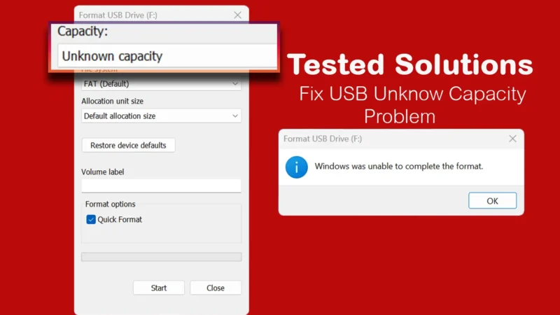 How To Fix USB Flash Drive Unknow Capacity Problem