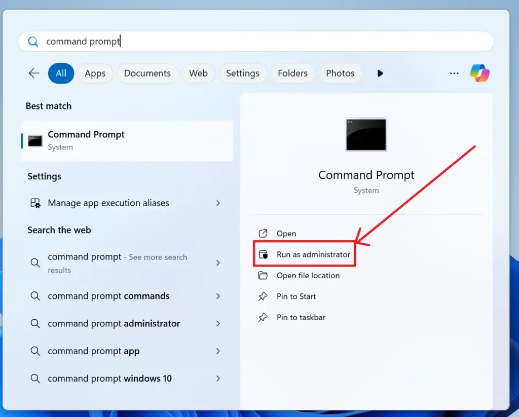 Run command prompt as an administrator to fix the usb unknow storage issue